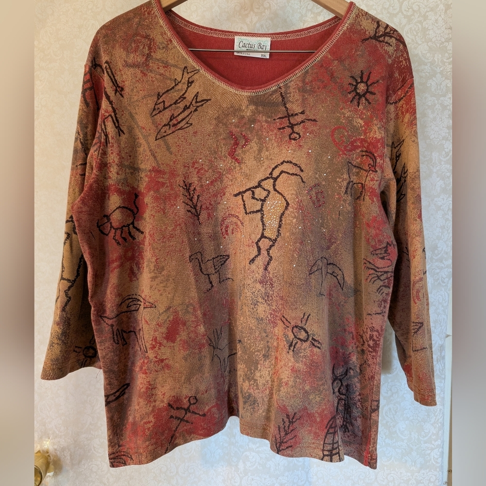 Cactus‎ Bay 100% Cotton Top Sz.XXL SOUTHWEST Design